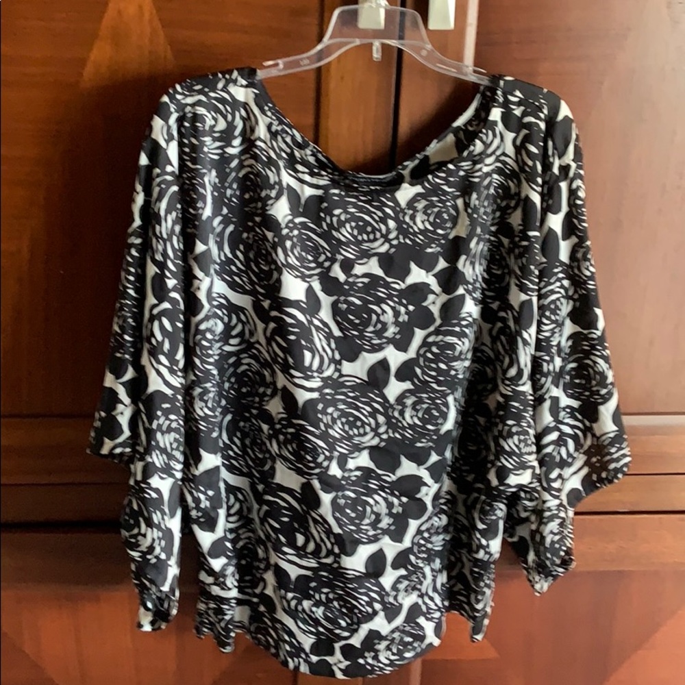 Light black roses blouse